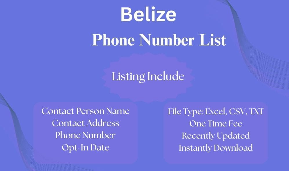 Belize phone number list