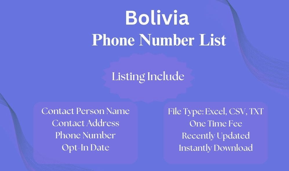 Bolivia phone number list