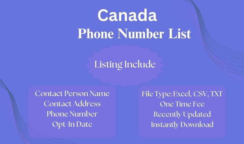 Canada phone number list