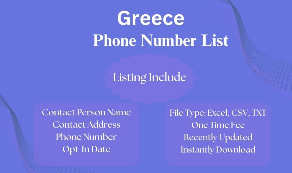 Greece phone number list