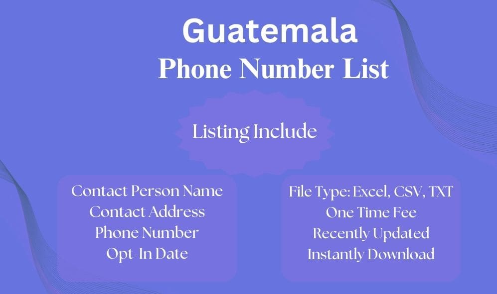 Guatemala phone number list