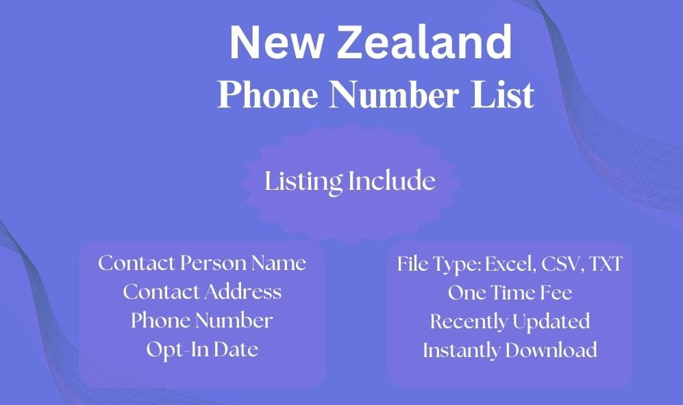 New Zealand phone number list