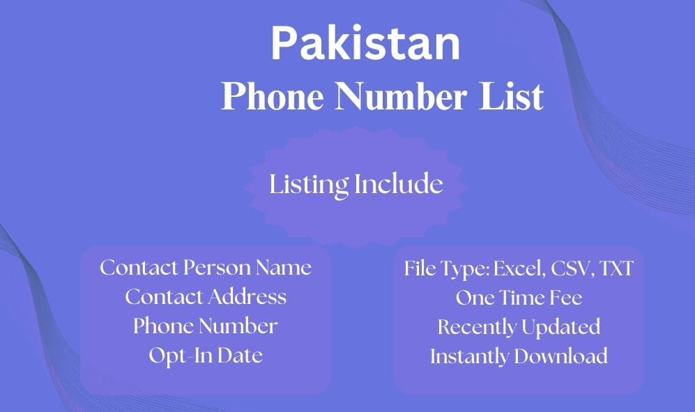 Pakistan phone number list