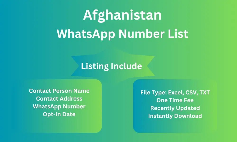 Afghanistan whatsapp number list