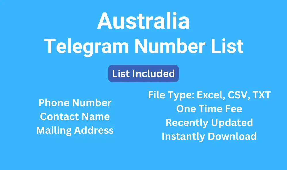 Australia telegram number list