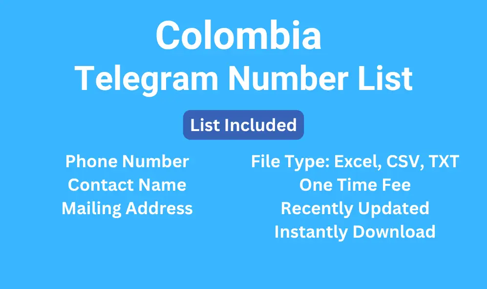 Colombia telegram number list