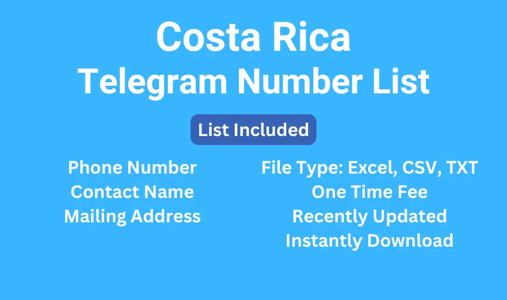 Costa Rica telegram number list