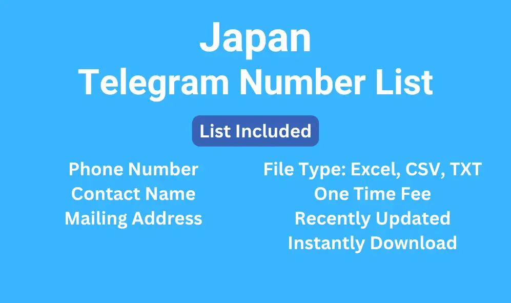Japan telegram number list